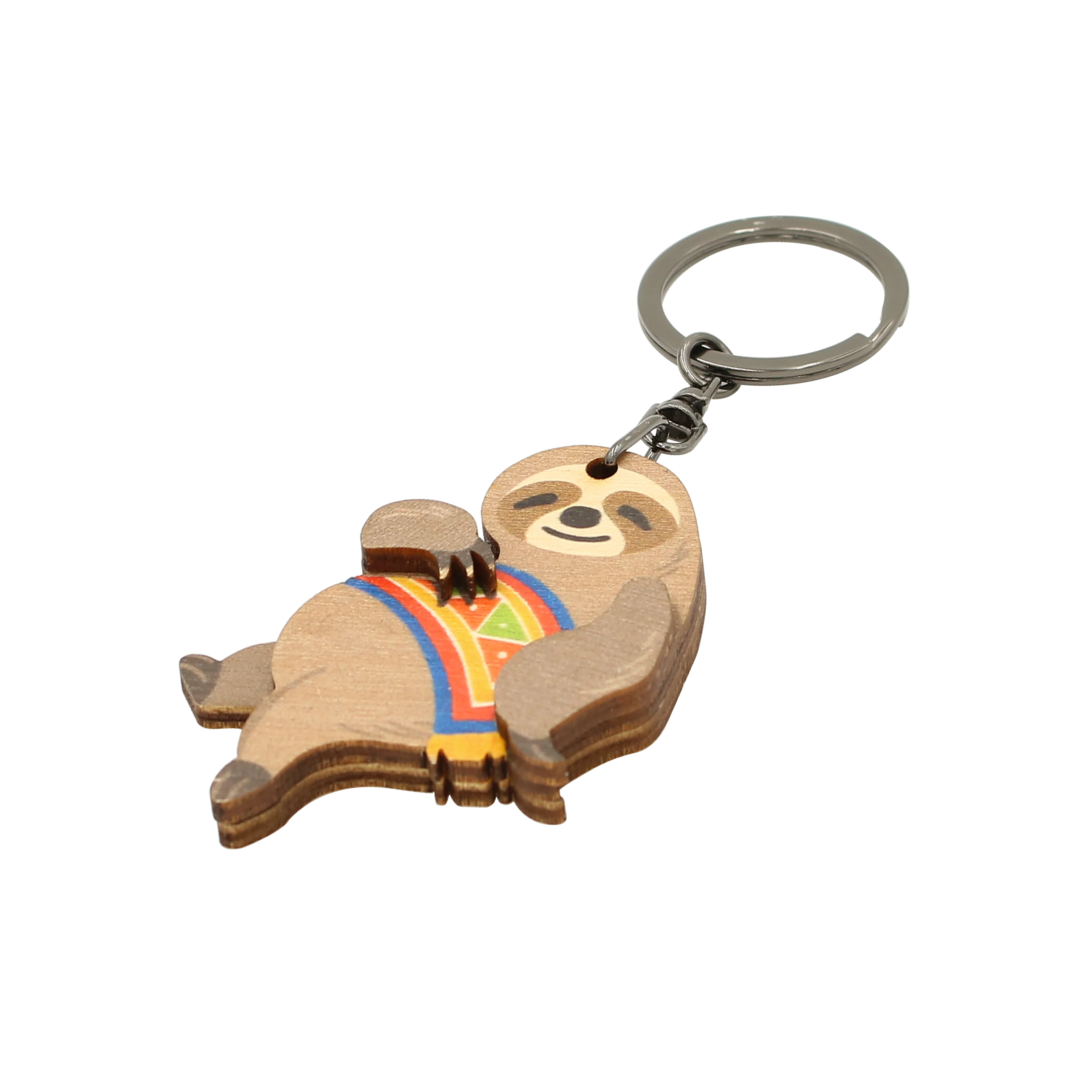 Sloth Wood Keychain Wooden Souvenir Customizable