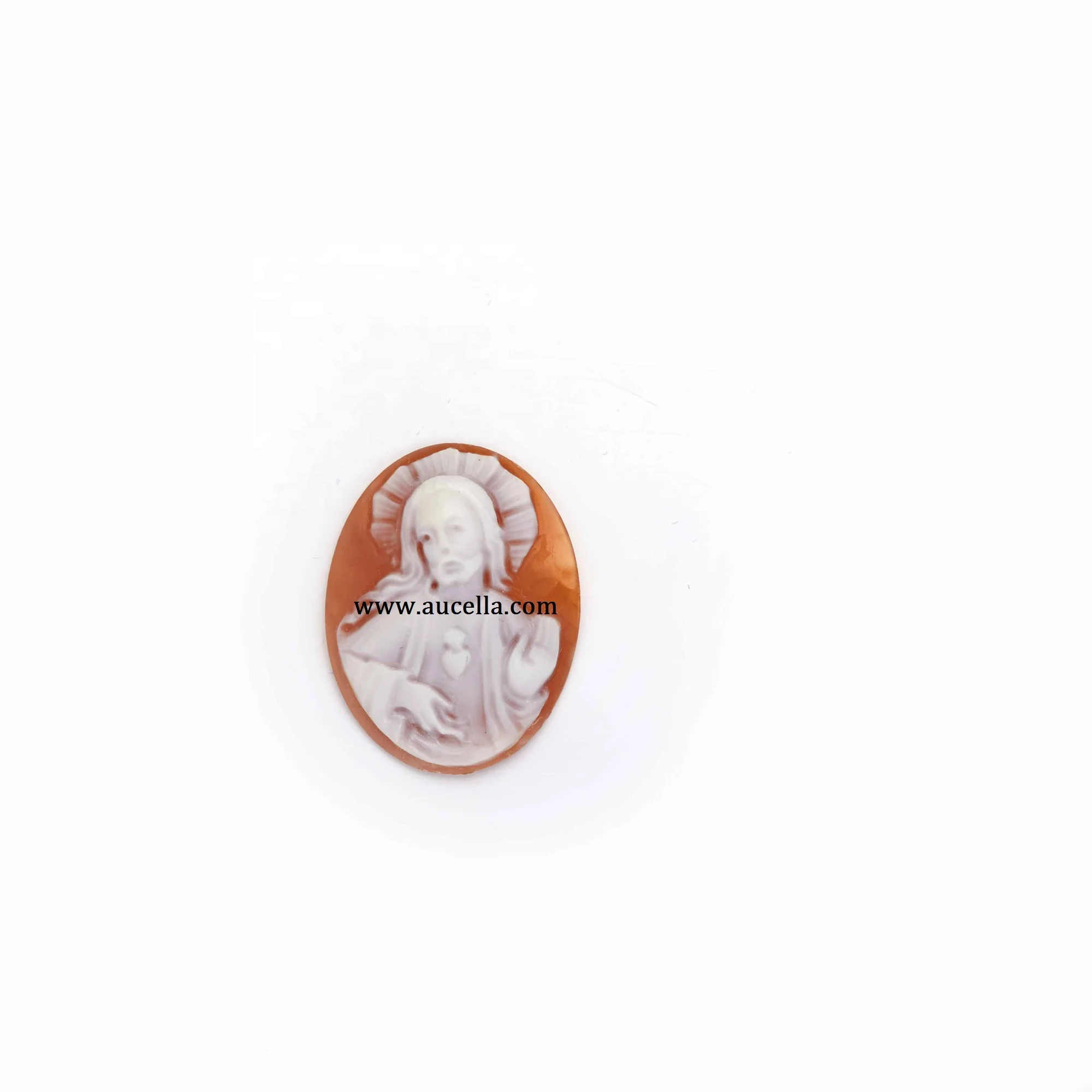 Jesus Christ Carved On Natural Sardonyx Seashell Cameo Top Quality