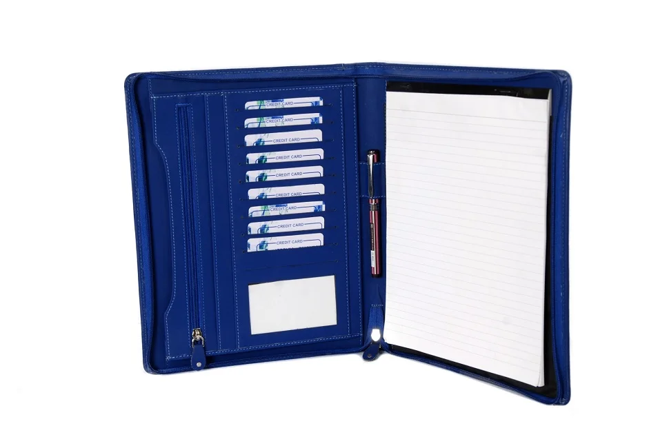 Certificate Folder Gold Logo Printing Custom PU Leather Nice OEM Customized Style Packing School Office Pcs Conference Folder