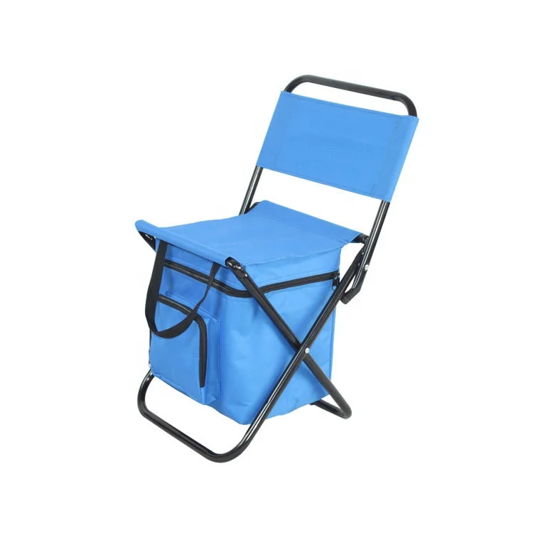 HE-126,Cheapest Folding Camping Chair Stool with Cooler Picnic Bag for Outdoor Fishing Travel Beach BBQ With Customized Logo