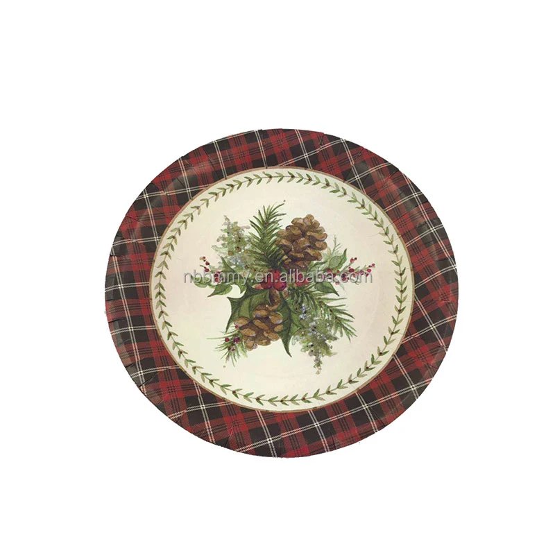 
New arrive christmas themed paper plate making machine disposable paper party cups and plates custom plates paper 