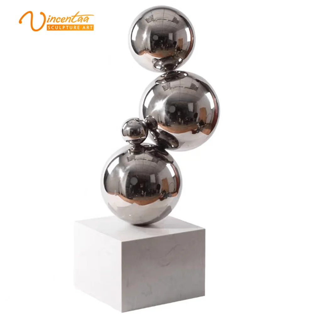 Vincentaa Modern Hotel Lobby Art Deco Small Abstract Stainless Steel Sculpture