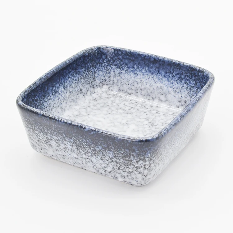 
Wholesale Fashion Cheap 3.5 inch Antique Square Shape Small Black Ceramic Porcelain Food Bowl 