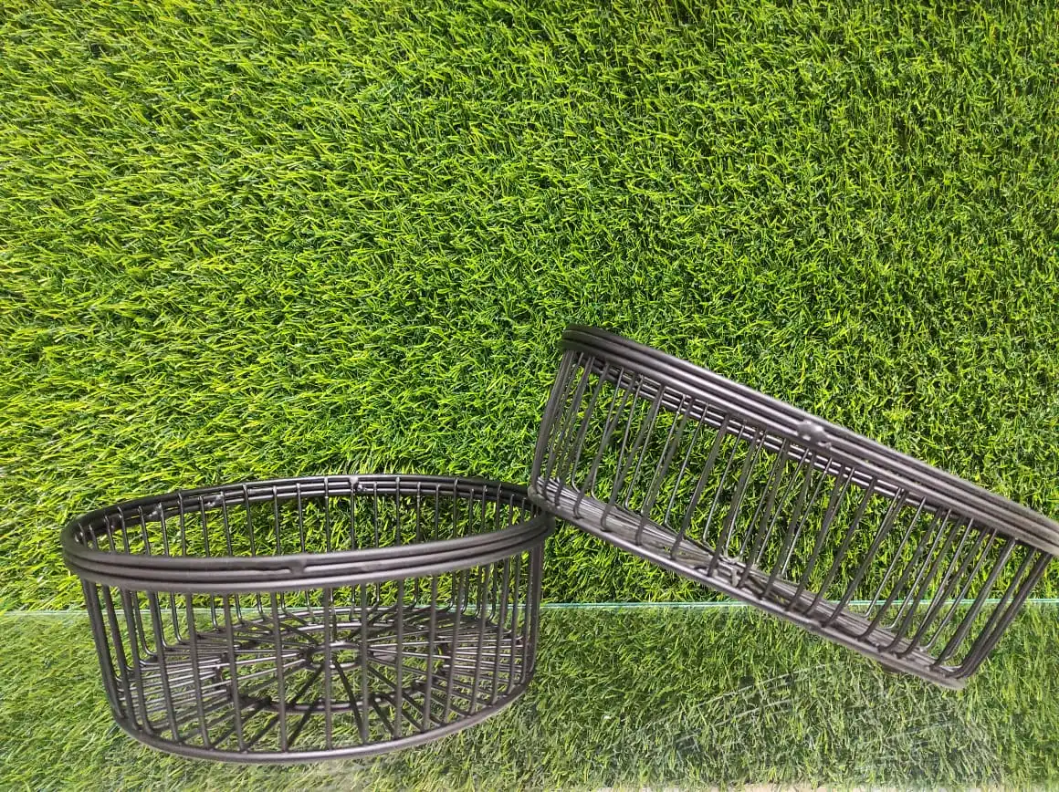 Iron storage fruits basket Customized small metal mesh basket kitchen drain storage metal basket