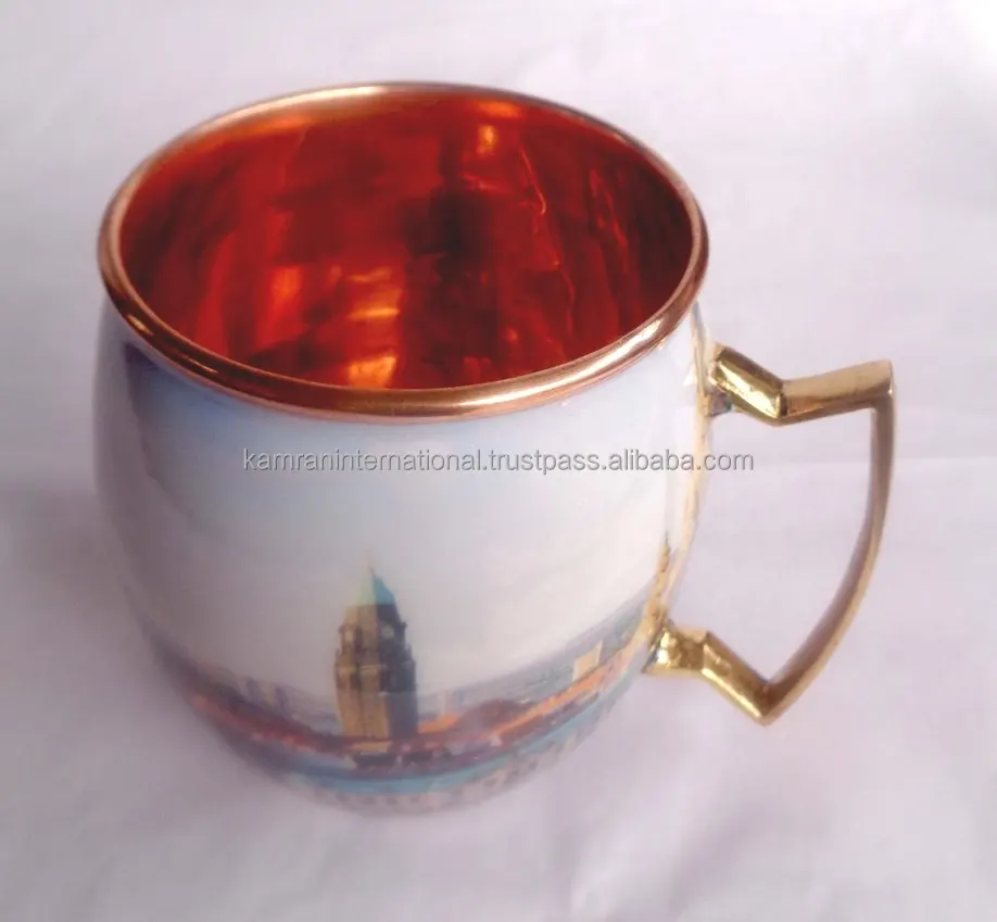 Real Genuine Copper Mugs for Moscow Mules Handcrafted Unlined Solid Cup Mug Set of 2