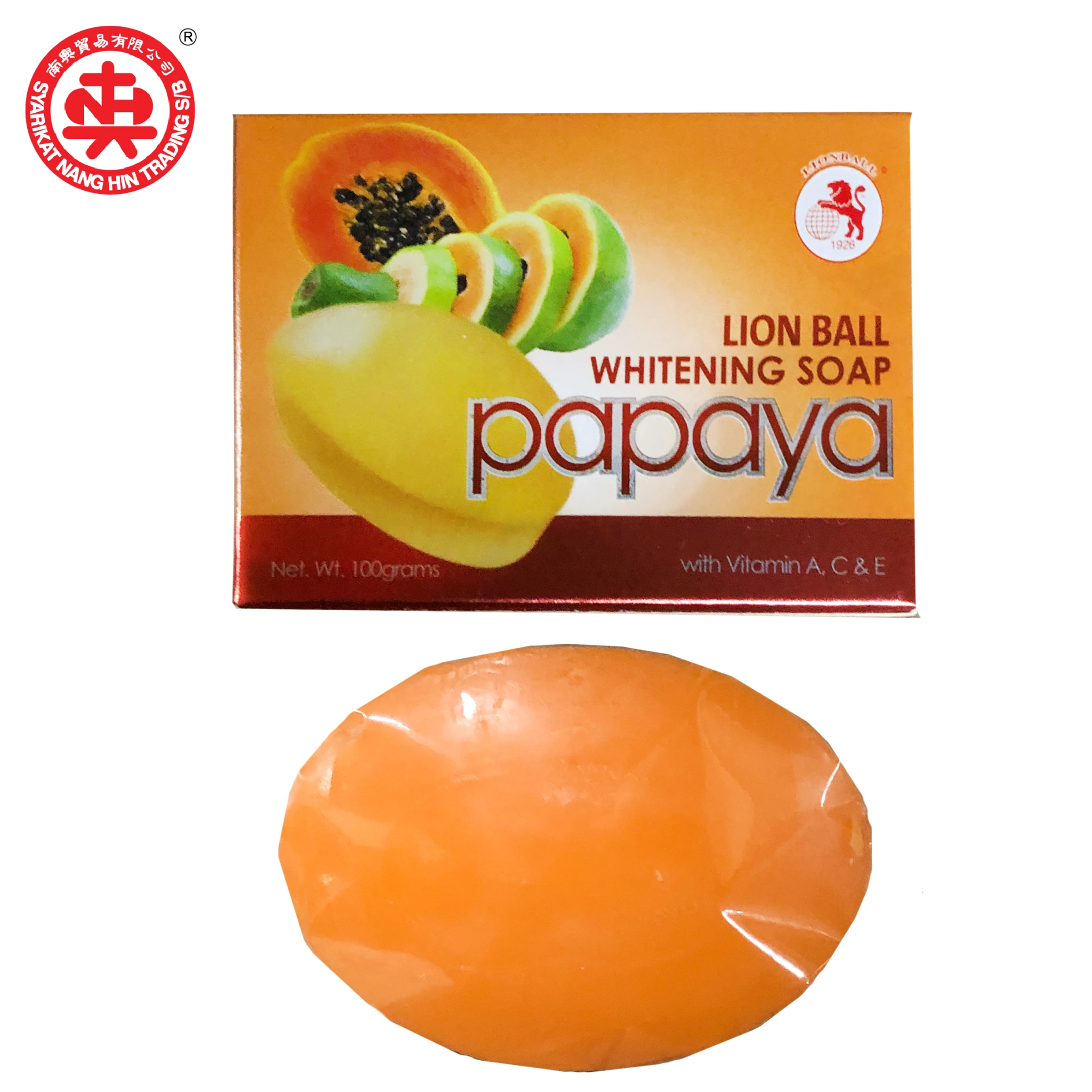 Отбеливающее мыло LIONBALLl Papaya 100
