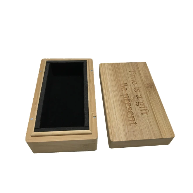 Decorative Lined Wooden Hamper Keepsake Case Natural Bamboo Storage Boxes with Magnetic Lid for DIY Art Craft Gift Box Packaging