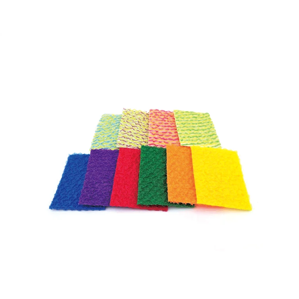 Amazon Top Selling Triple Layer no glue with puff Quilt Form colorful Sponge Scrubber Crimp Scrubbing Cloth made by Korea