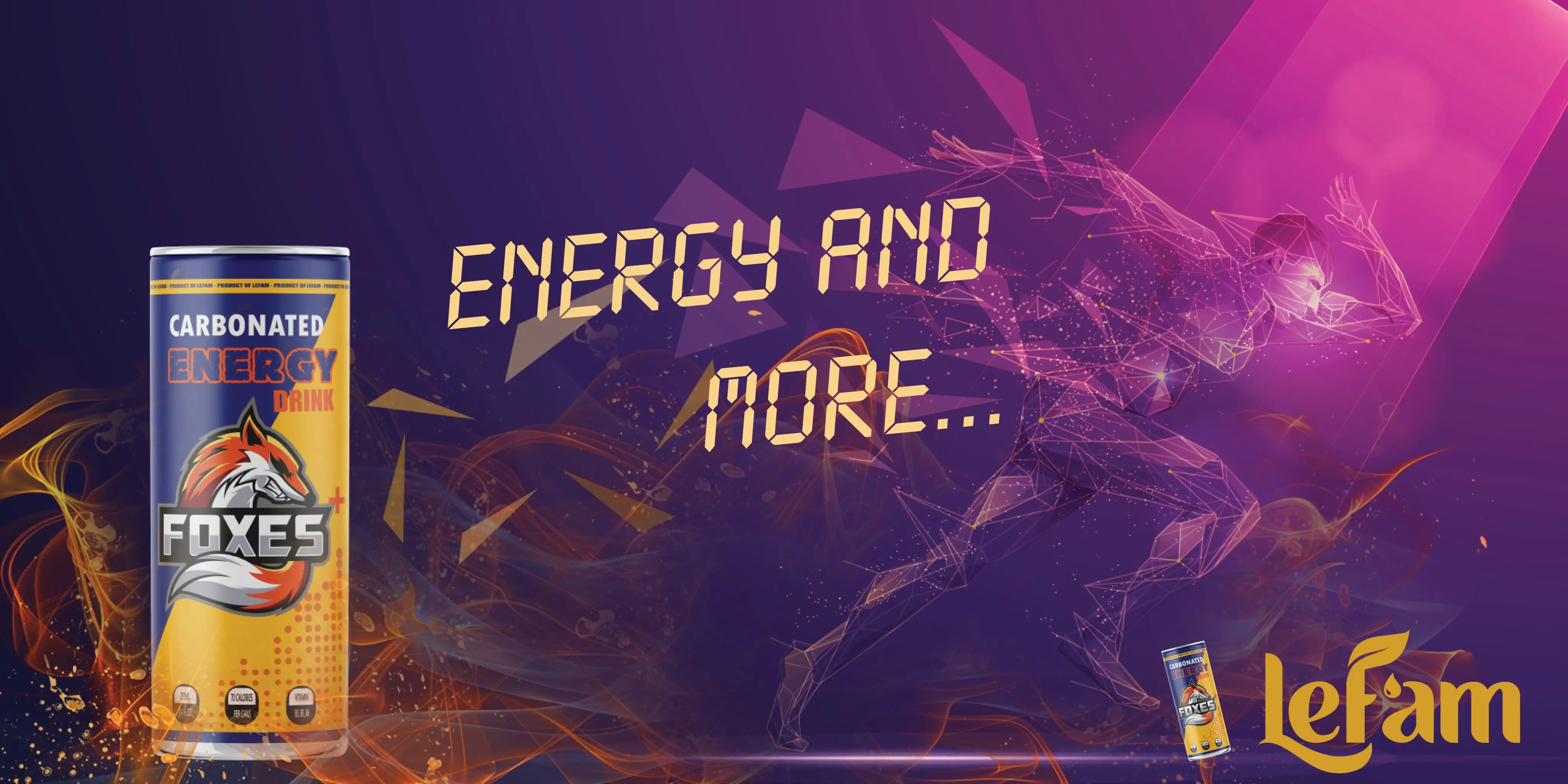 Bebida Energia carbonatada Lata de Aluminio FOXES PLUS OEM Lefam Refresco Etiqueta Privada HACCP Certificados completos