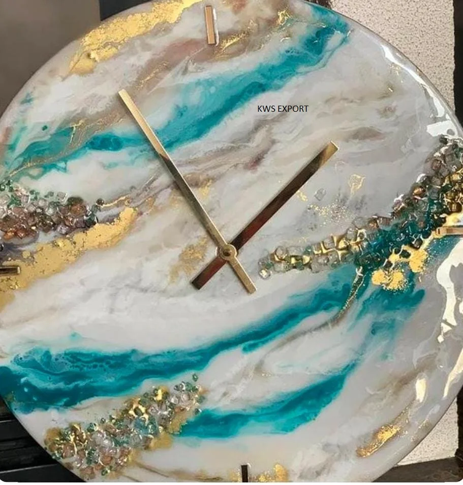 HOT SELLING WALL CLOCK RESIN CLOCK FOR SALE GEODE SLICE EPOXY CLOCK