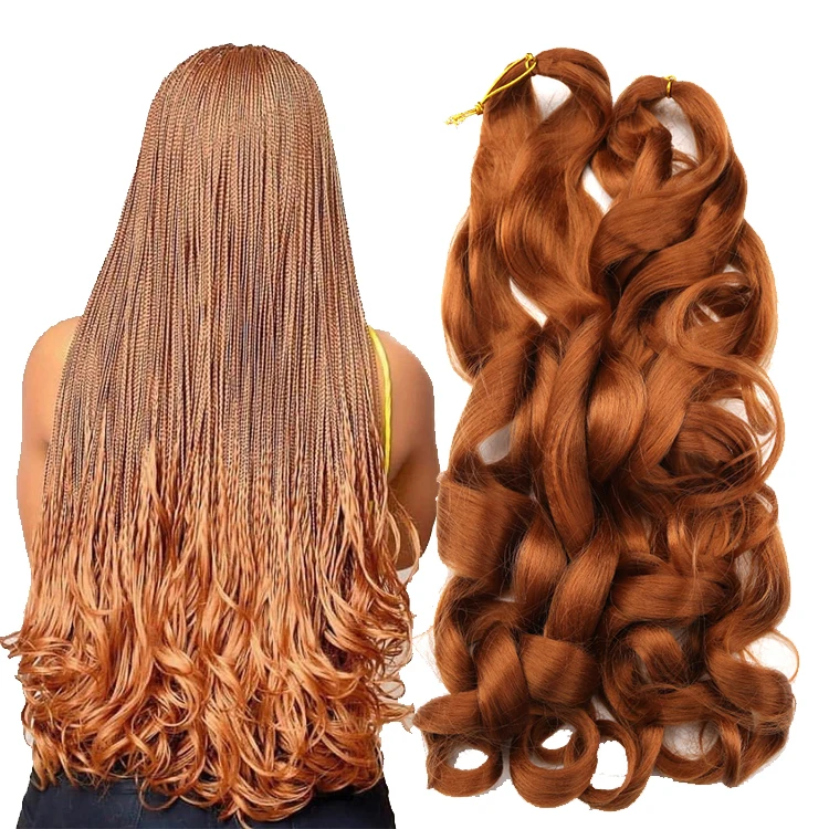 synthetic wavy braiding hair extension 22inch 150g Curly attachments hair braids Spiral french Curl wavy ombre braids Bundle