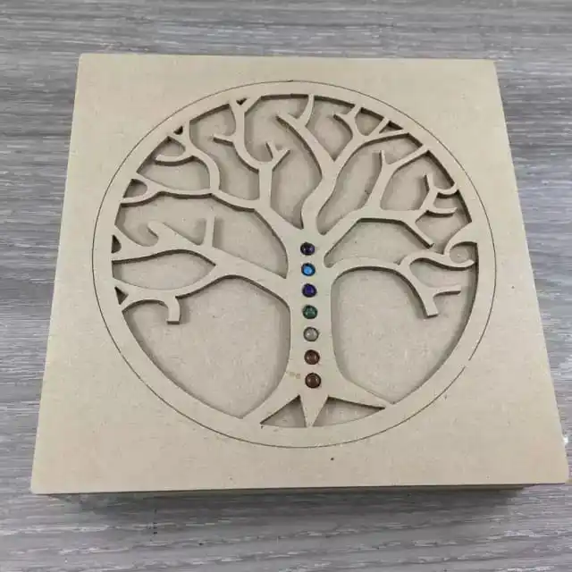 NEW PALMSTONE SEVEN CHAKRA HEALING SET ENGRAVED AND CARVED WITH WOODEN BOX SET / CHAKRA STONE MEDITATION BOX / PALM STONE BOX