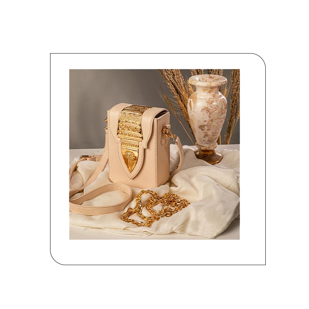 Bianca Ladies Bags Real Leather Dagger Handmade and Handcrafted copper plated with 21 carot of gold