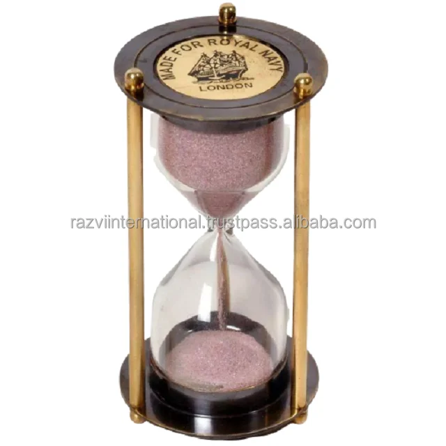 Vintage sand timer with compass nautical sand timer