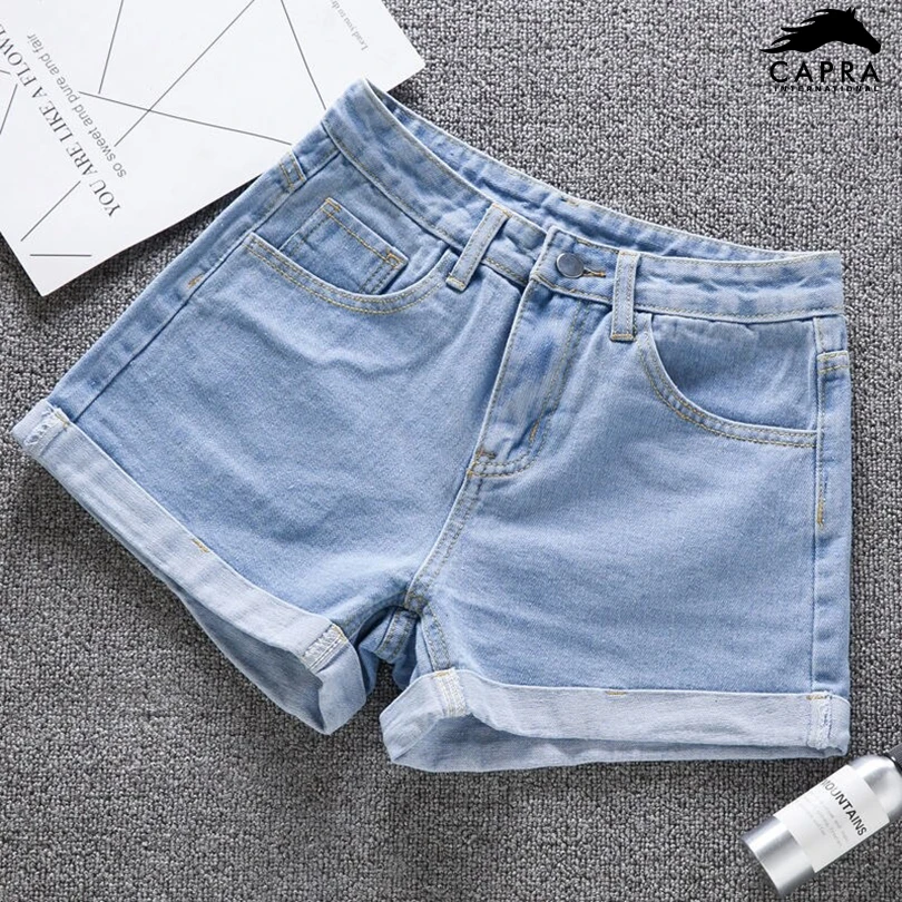 High Waist Denim Shorts Women Plus Size Fashion New Casual Slim Jeans Short Washed Sexy Female Summer Denim Shorts