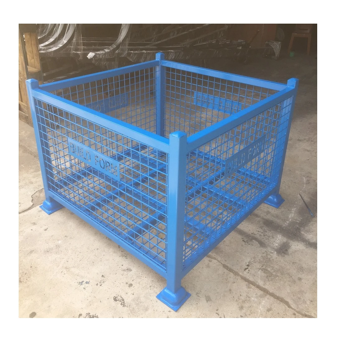 
 Хороший поставщик! Корзина для строительных лесов, Штабелируемый контейнер из проволочной сетки  