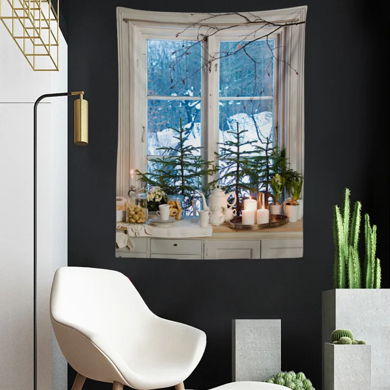 150x200 Зимний снег арт Арктический круг праздничный Досуг праздничный настенный гобелен