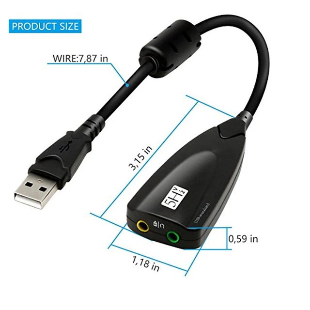  Внешняя звуковая карта USB 5H V2 7 1 аудиоадаптер к 3D CH виртуальному