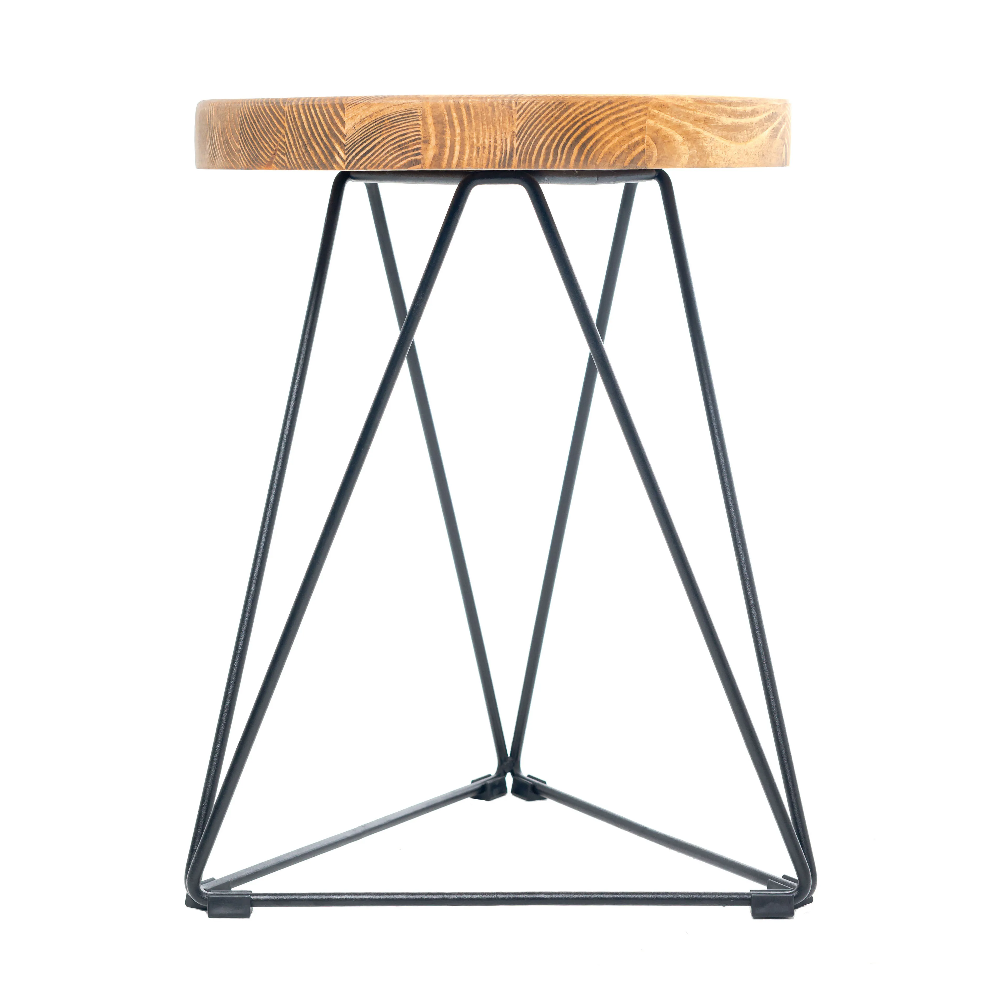 Modern Bar Stool Metal Wire and Wood Commercial Bar Furniture Hotel and Home Chair