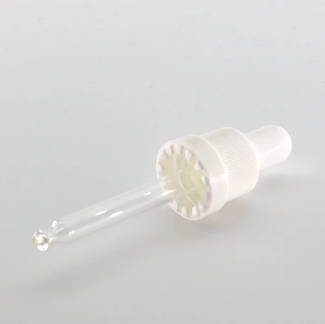 Unique wholesale Din 18mm Tamper Evident Plastic skincare Dropper straight end glass pipette