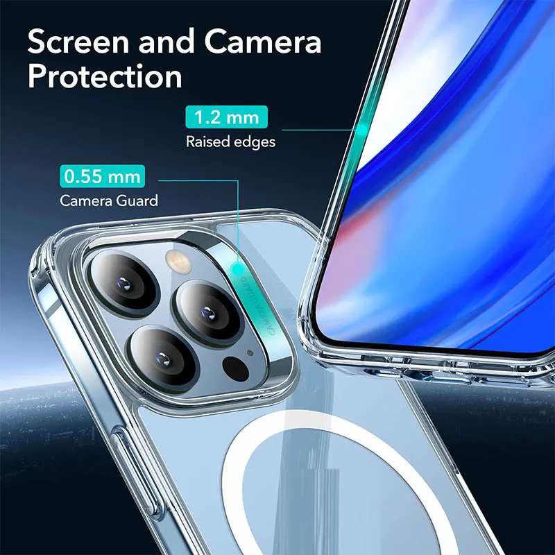 Crystal Clear Magnetic Phone Case For iPhone 13 Pro Max 13 Mini Shockproof Mobile Phone Accessories TPU PC Magnetic Back Cover