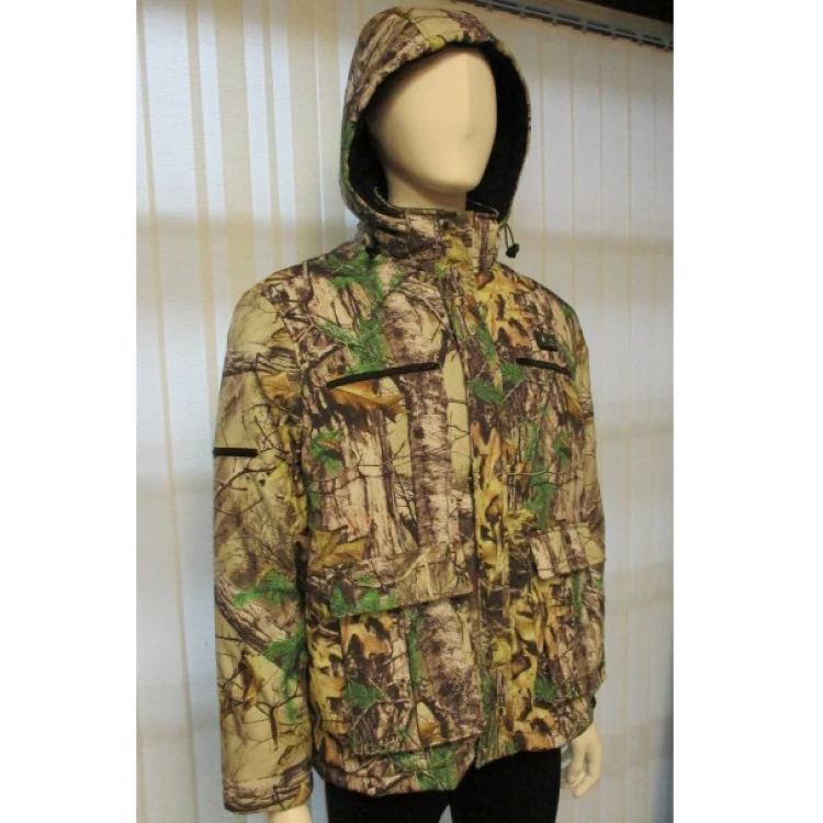 Winter Camo Hoodie Heated Hunting Jacket With 8pcs Carbon Fiber Heating Elements And 12V Type-C Port