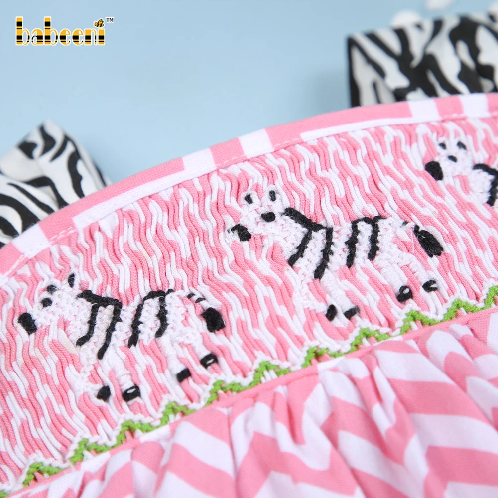 Lovely zebra hand smocked girls dresses - BB422