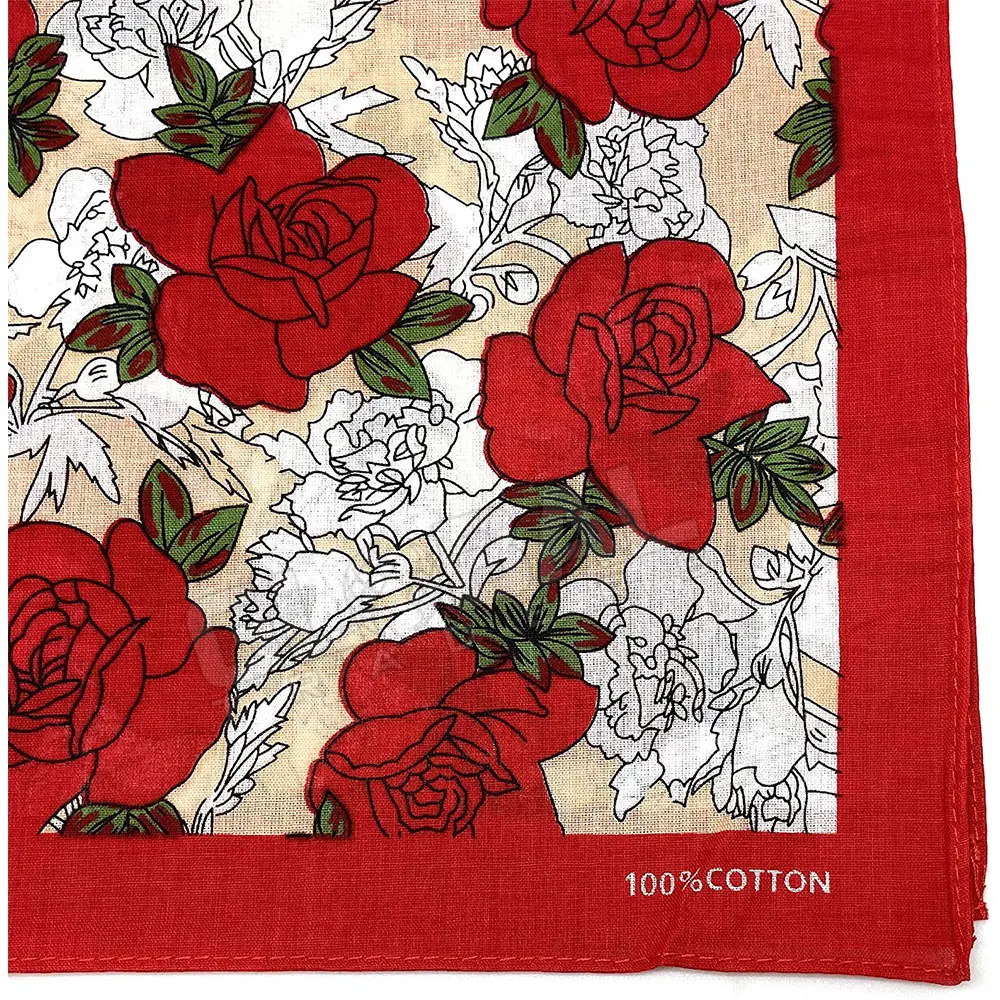 Customized Factory Double Print Bandana Custom Logo Fans Cotton Bandana