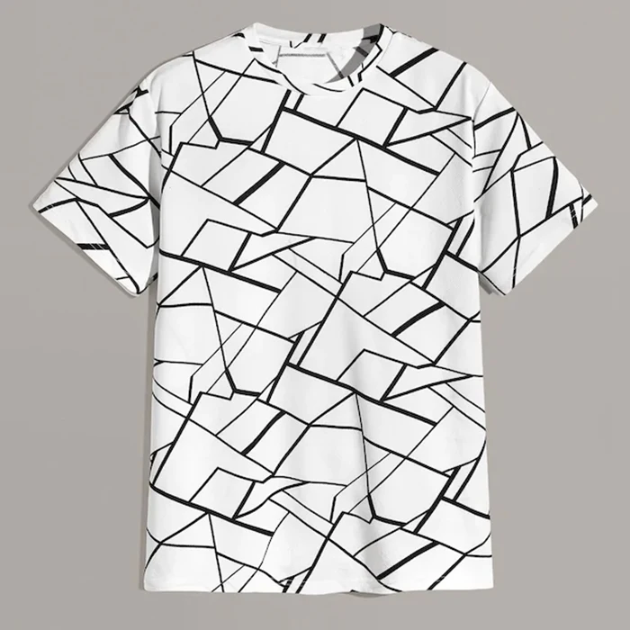 
men,s street wear clothing custom GEO printing crew neck t shits looking very cool high quality printing 