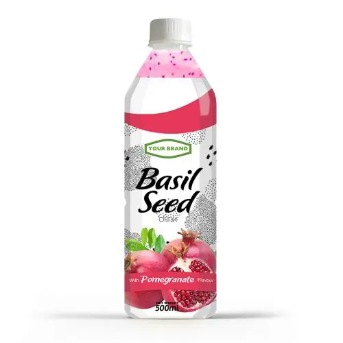 Hot Sale Vietnam Leading Beverage Leading Company Cocktail Fruit Basil Seed Juice Drink 500ml PET bottle