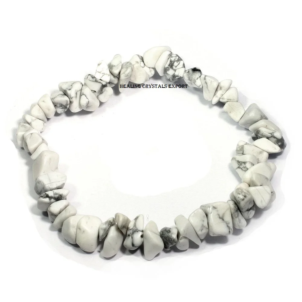 
 Браслет с кристаллами Howlite, браслеты с кристаллами из драгоценных камней, экспорт из исцеляющих кристаллов  