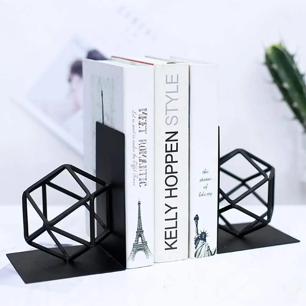 Black Steel Cheap Wholesale Creative Bookends Book Decorative For Shelves