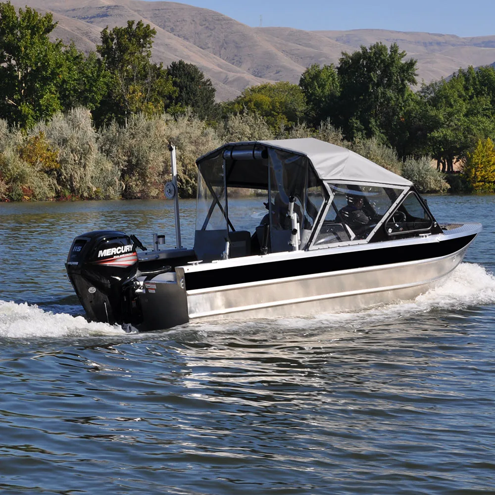 Soft Top All Weld  Aluminum Electric Sport  Fishing Boat with   forward mounted windshield