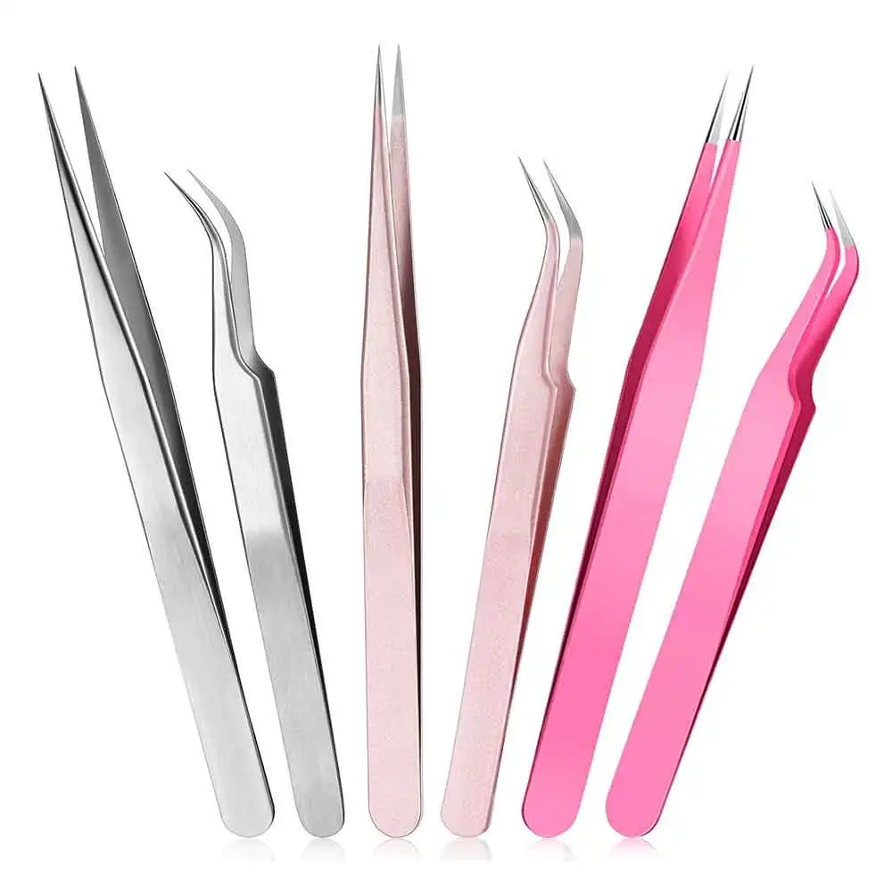 Wholesale Custom Logo Eyelash Extension Tweezers Private Label Eyelash Extension Tweezer Lash Tweezers