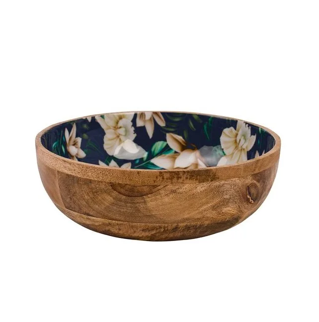 Food Safe Wooden Enamel Salad Serving Bowl Manufacturer of Premium Wooden Salad Serving Bowl