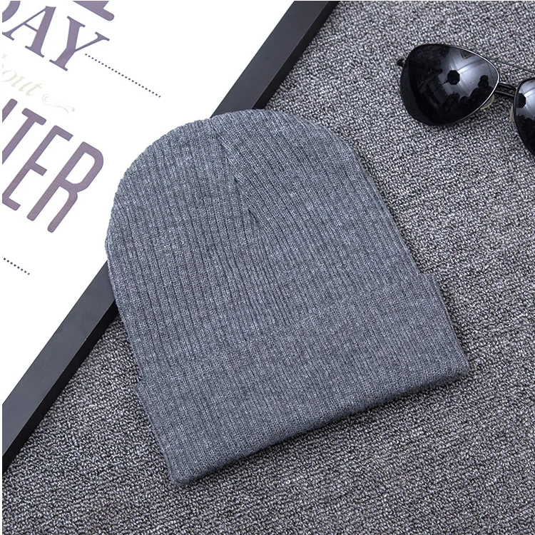 China factory manufacture custom winter knitting hats baseball cap 100% Acrylic Custom LED Hat for Women LED Cap for Men