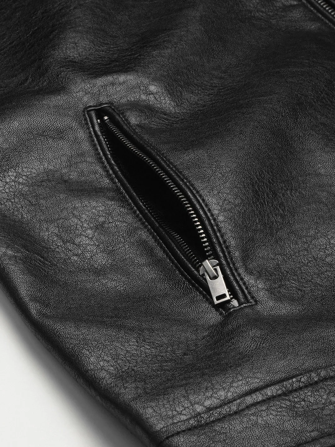 Causal Men New Stylish Solid Black High Quality Zipper New Design Winter Full Sleeved Out Door  Leather Jacket For Men