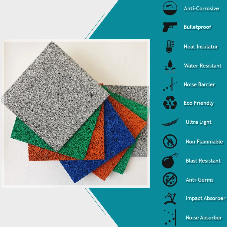 
Factory Direct Sell 10mm to 50mm Thickness Ultra Light Aluminum Foam 