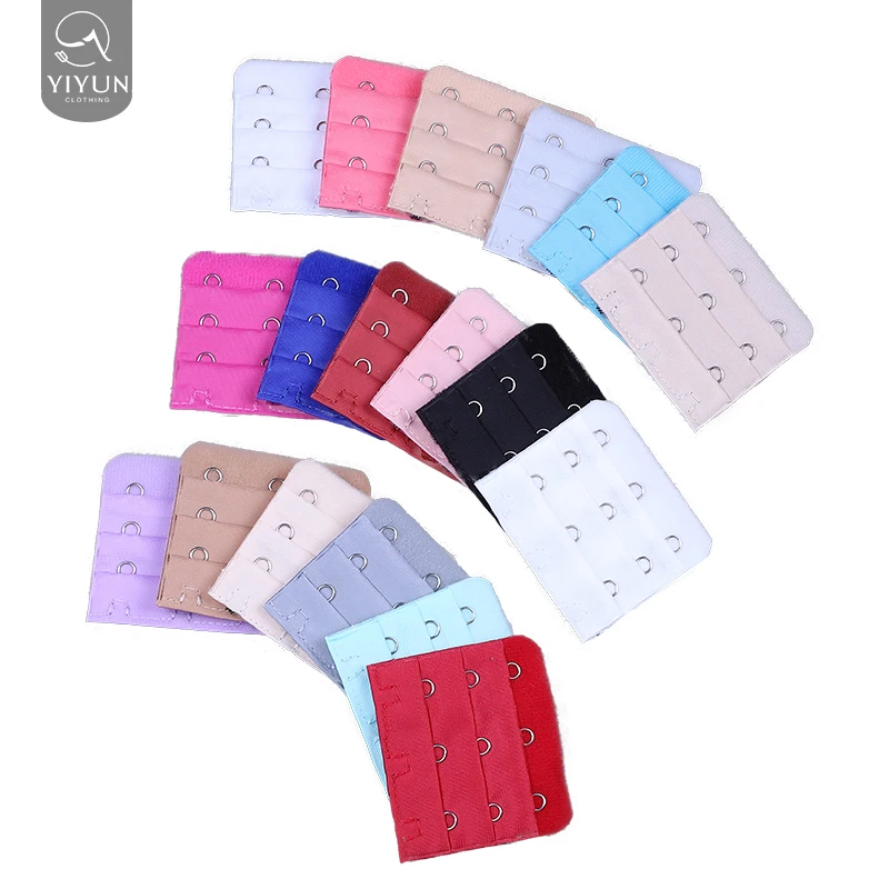 Oucheng Customize Coloful Hook And Eye Tape Bra Underwear Accessories 3 Rows 2 Hooks Back Strap Extrender