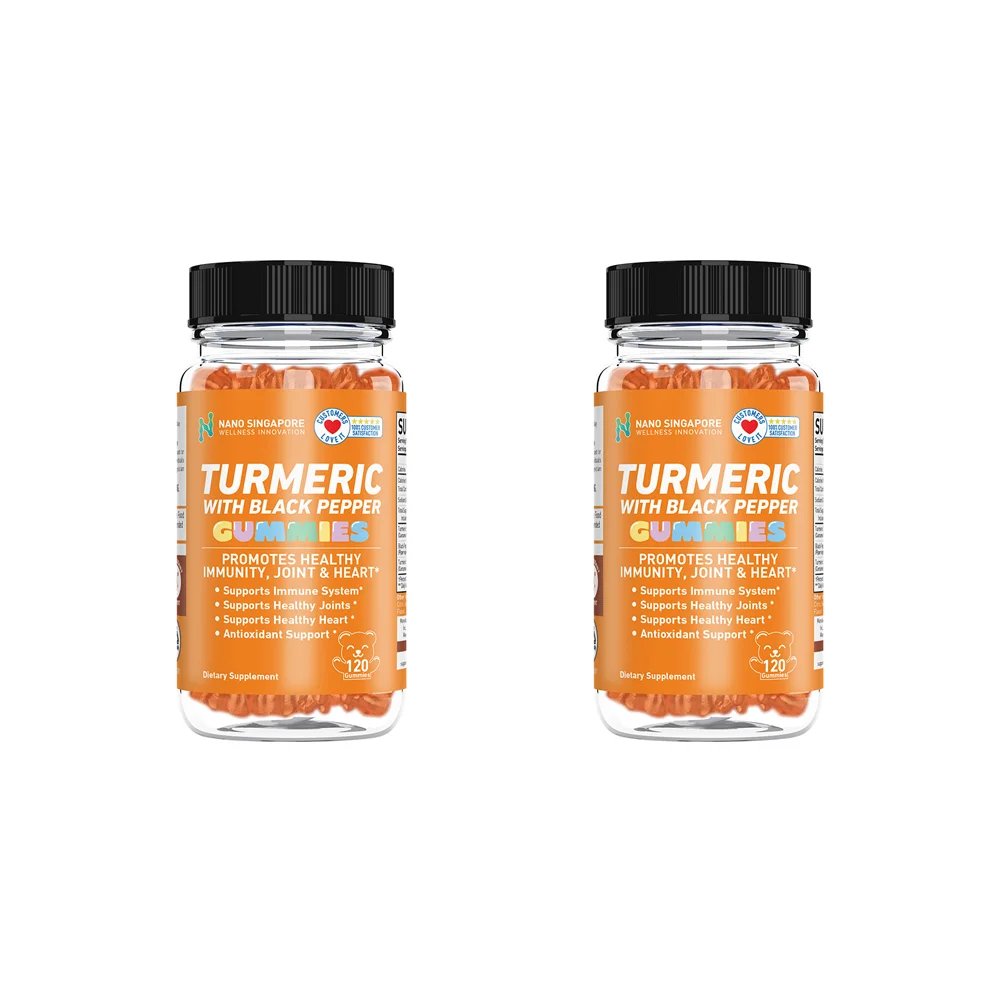 
The Best All Natural Turmeric w/ Black Pepper GUMMIES for Healthy Immunity, Joint Heart & Superfood 