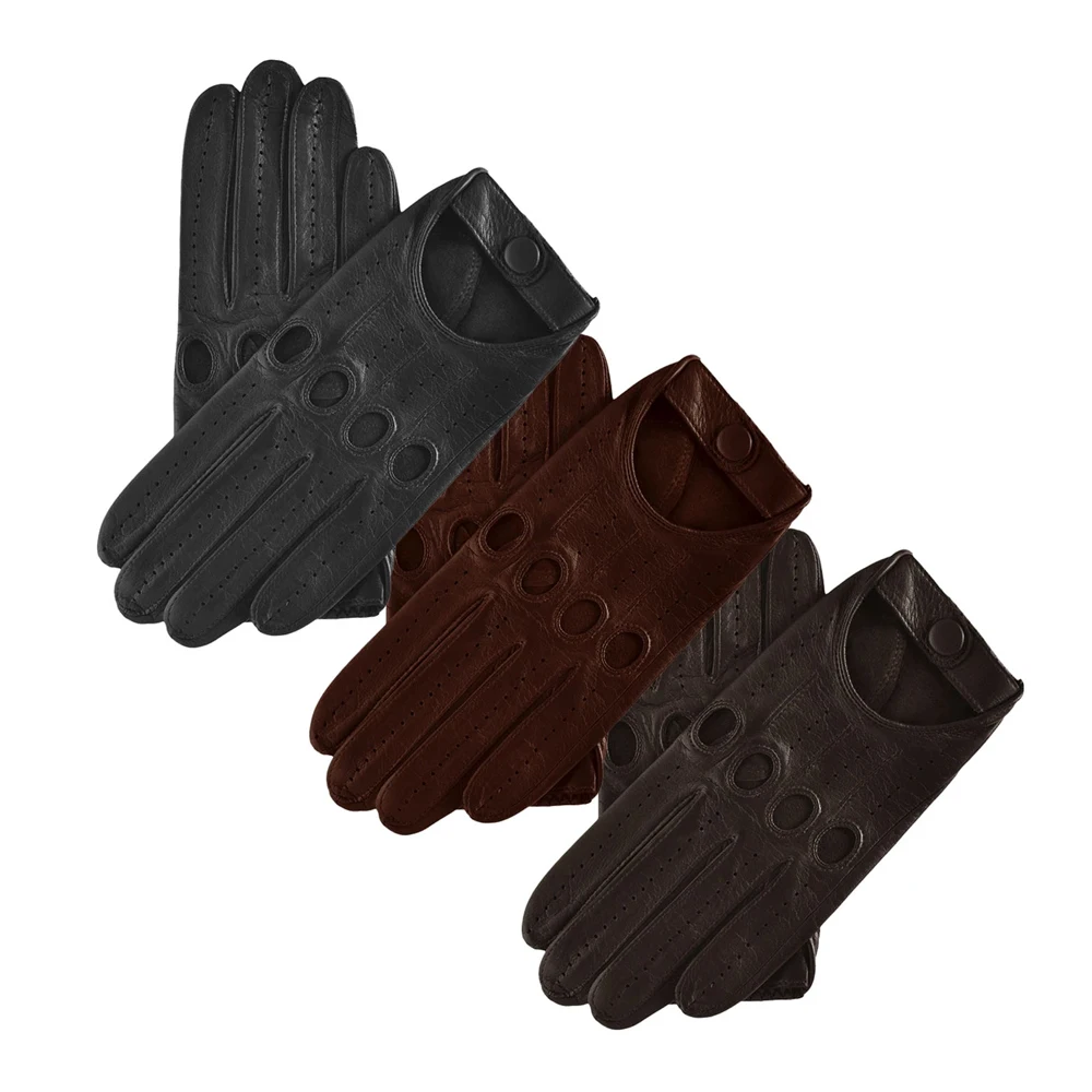 Модная одежда теплые водительские перчатки водонепроницаемые из овечьей кожи для вождения мужчин