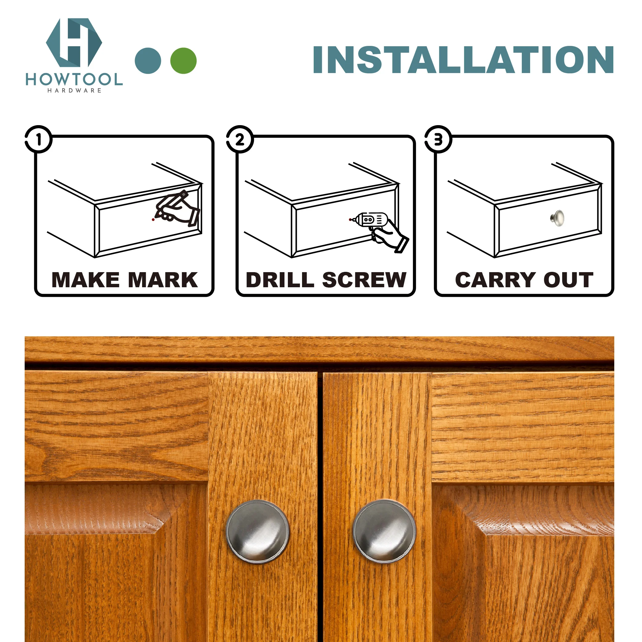 High Quality Metal Kitchen Cabinet Door Round Knob