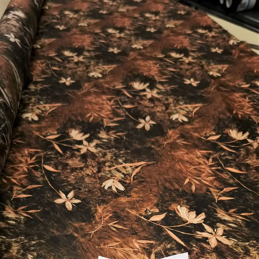  FLOREAL красная 100% шелковая ткань Сделано в Италии