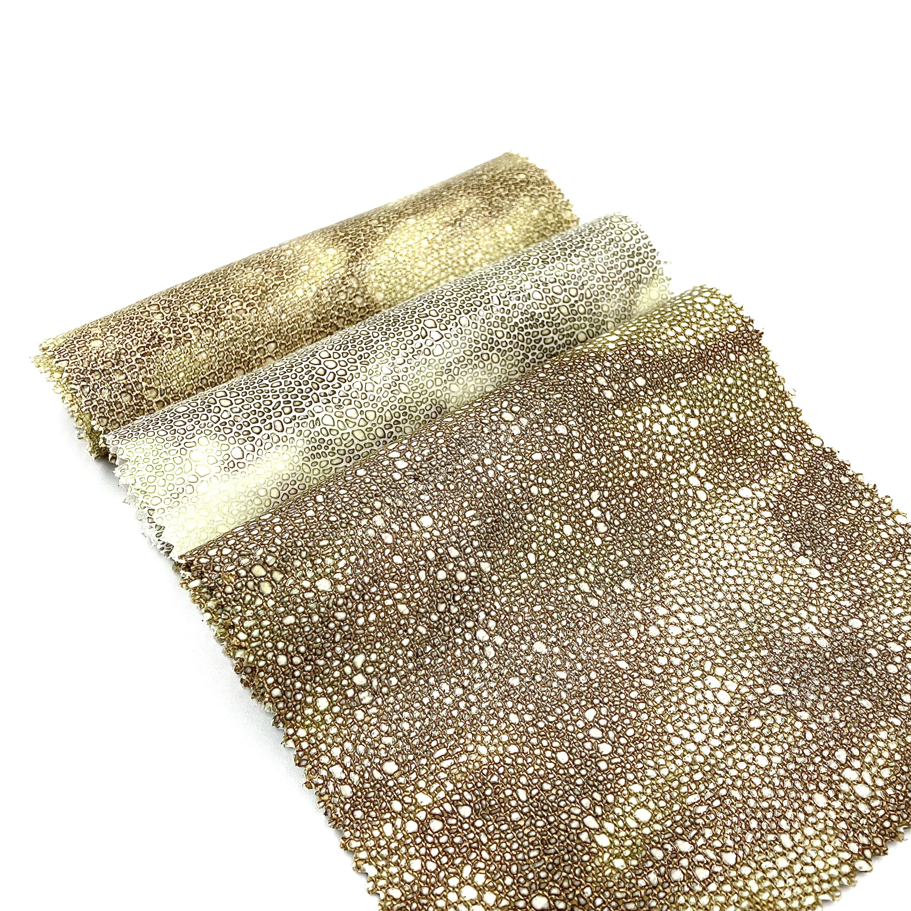 EPO High Quality Stretch Lightweight Polyester Spandex with Laser Transferred Pearl Fish Design for Bags