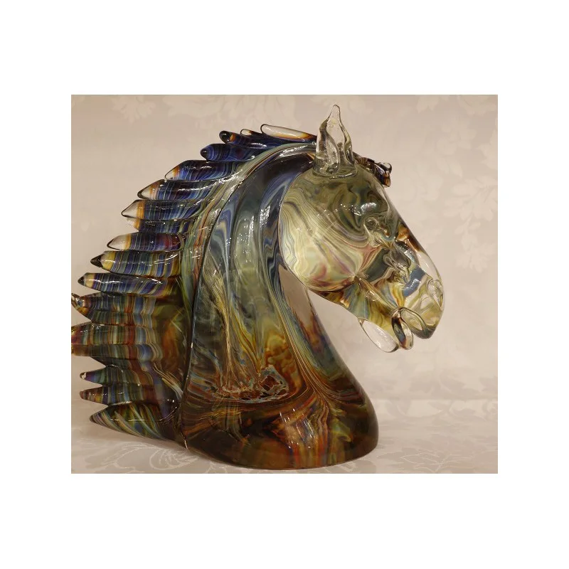 Made in Italy Top Quality Murano Glass Horse Head Sculpture Made in Italy Hot Sale