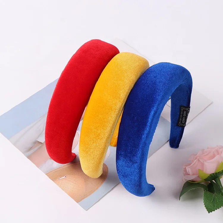 Wholesale Custom New Fashion Soft Casual Headwear Women Velvet Thick Sponge Hair Accessories Headbands