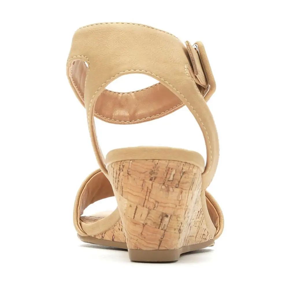 women fancy high fashion heels open toe buckle strap closure  wedges sandals shoes (LAJWG0012)