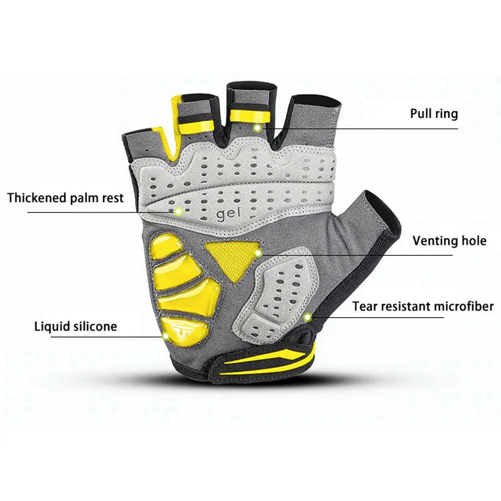 Spring and Summer Cycling Gloves Half Finger Wear Resistant Breathable Road Bicycle Racing Gloves Men Women Bike Gloves