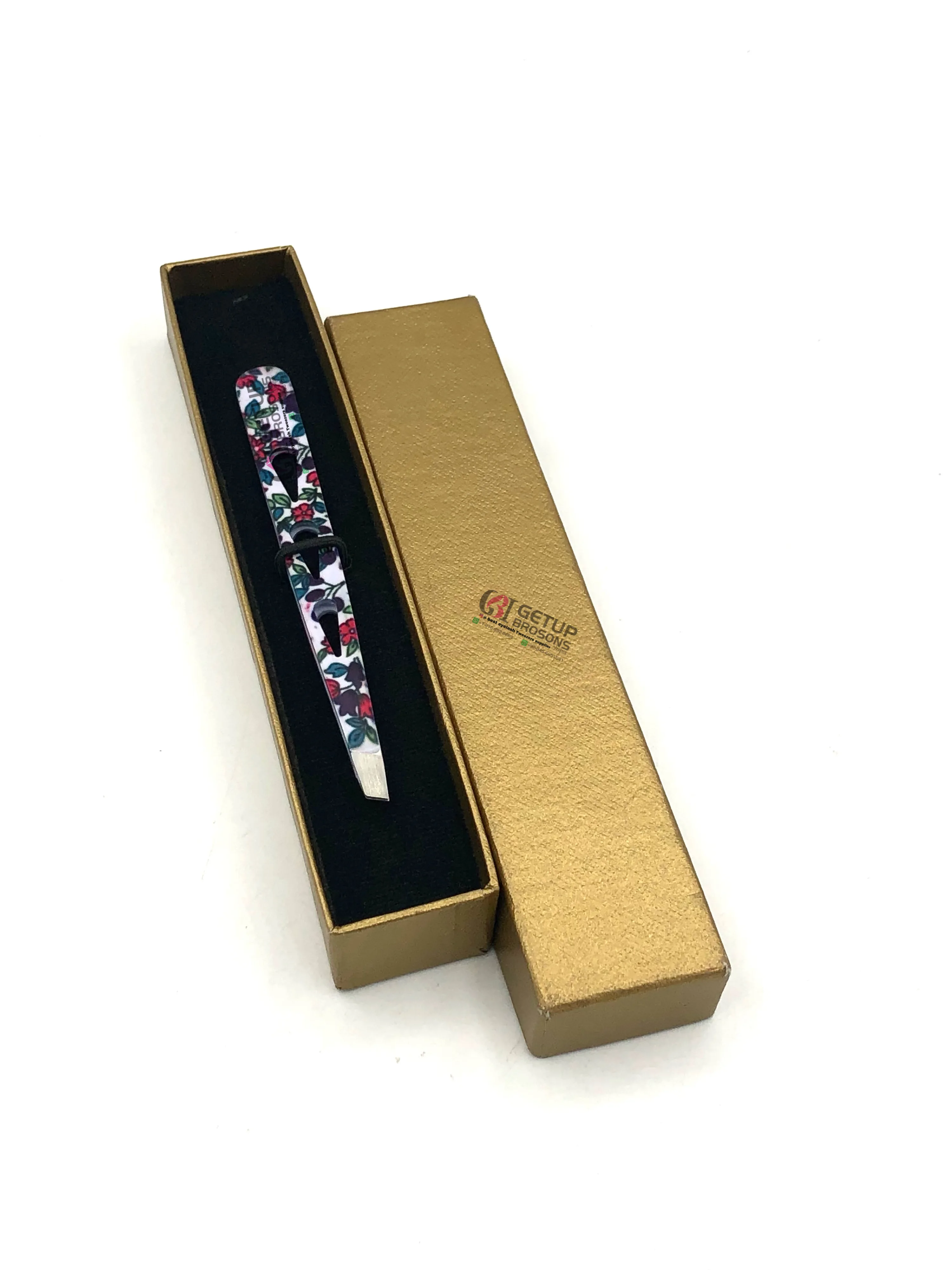 Best Product Design Flower Paper Coating Eyebrow Tweezer Silver Tip Stainless Steel With Your Own Custom Logo Beauty Instruments