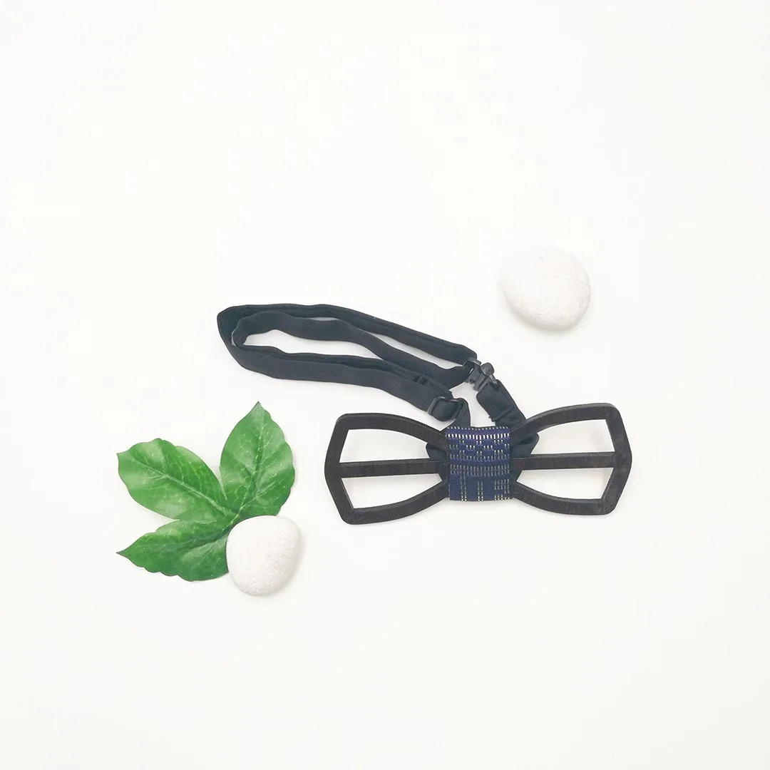  Минималистичный премиум деревянный галстук-бабочка с тканью Songket